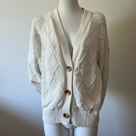 Needle & thread Knitted White Cardigan Oversized Size M - Picture 2 of 11